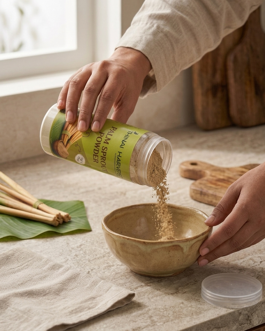 Palm sprout powder